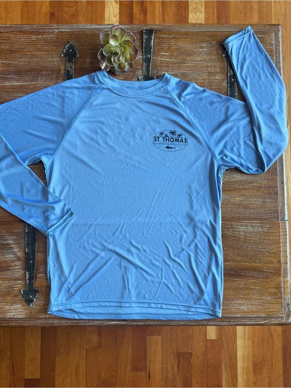 Men's Long-Sleeve Swim Shirt - Light Blue - UPF 50+